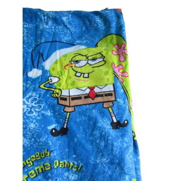 Sponge Bob Extreme Pants Snowboard Twin Size Flannel Top Flat Sheet GUC - Picture 4 of 13